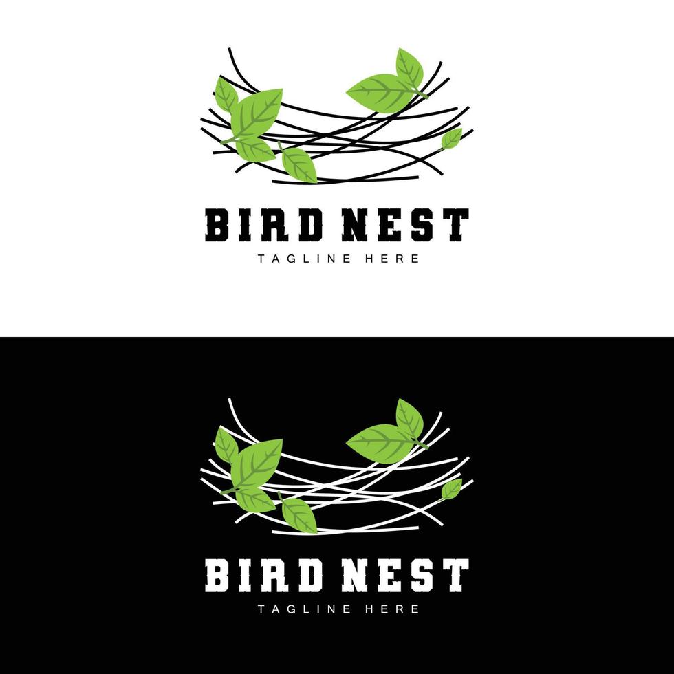 vogel nest logo ontwerp, vogel huis vector voor eieren, vogel boom logo illustratie