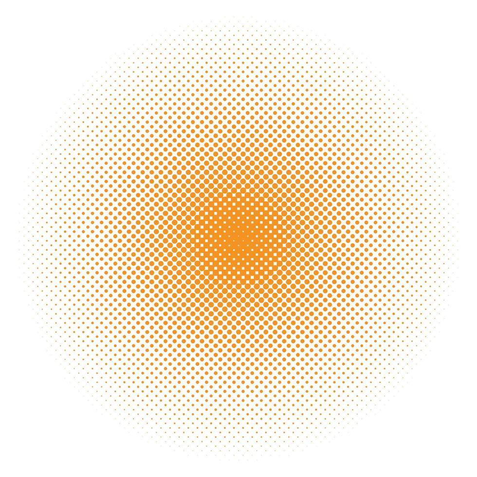 oranje grappig halftone ronde vorm decoratie. vector