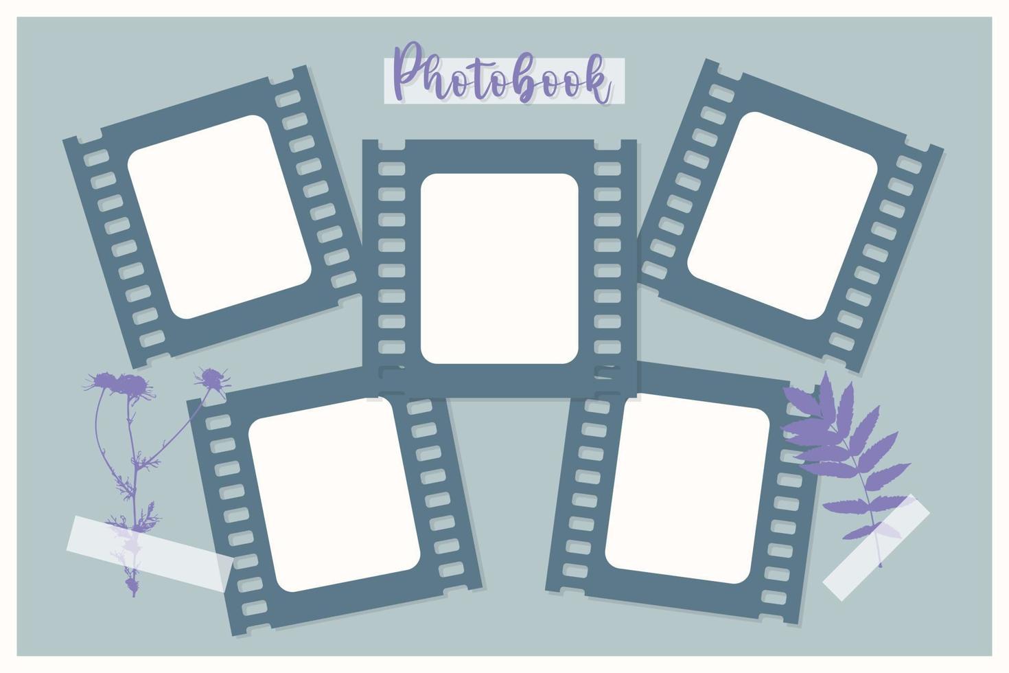 Leuk vinden Zuidelijk Evacuatie fotoboek kader voor collage scrapbooking , film, foto kader, Purper kamille  blad bloem afdrukken, herbarium. 16269009 - Download Free Vectors, Vector  Bestanden, Ontwerpen Templates