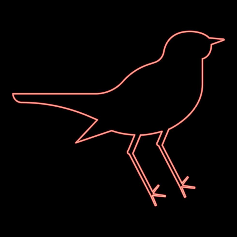 neon nachtegaal luscinia vogel silhouet icoon zwart kleur vector illustratie vlak stijl beeld rood kleur vector illustratie beeld vlak stijl