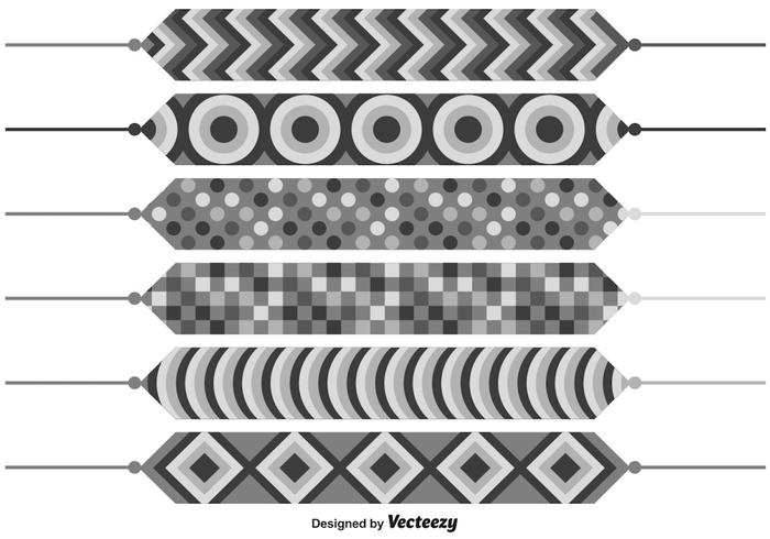 vector bewerkbare versierde polsbandjes set