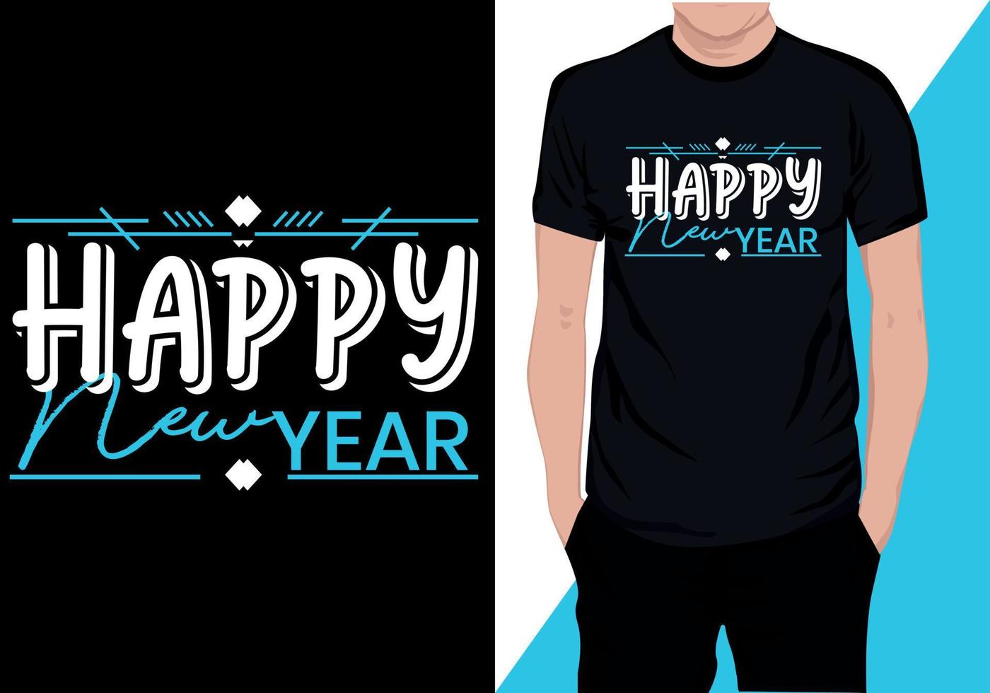gelukkig nieuw jaar typografie t overhemd vector
