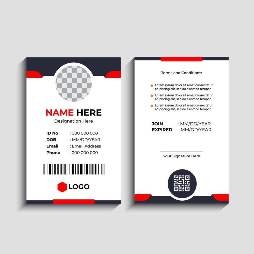 zakelijke kantoor ID kaart kaart sjabloon ontwerp. werknemer identiteit kaart vector