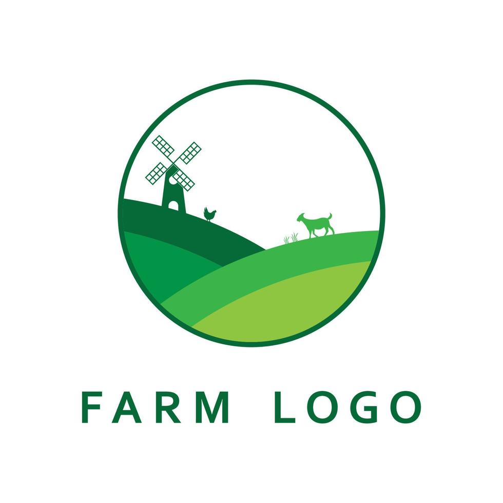 boerderij logo, landbouw logo vector met leuze sjabloon