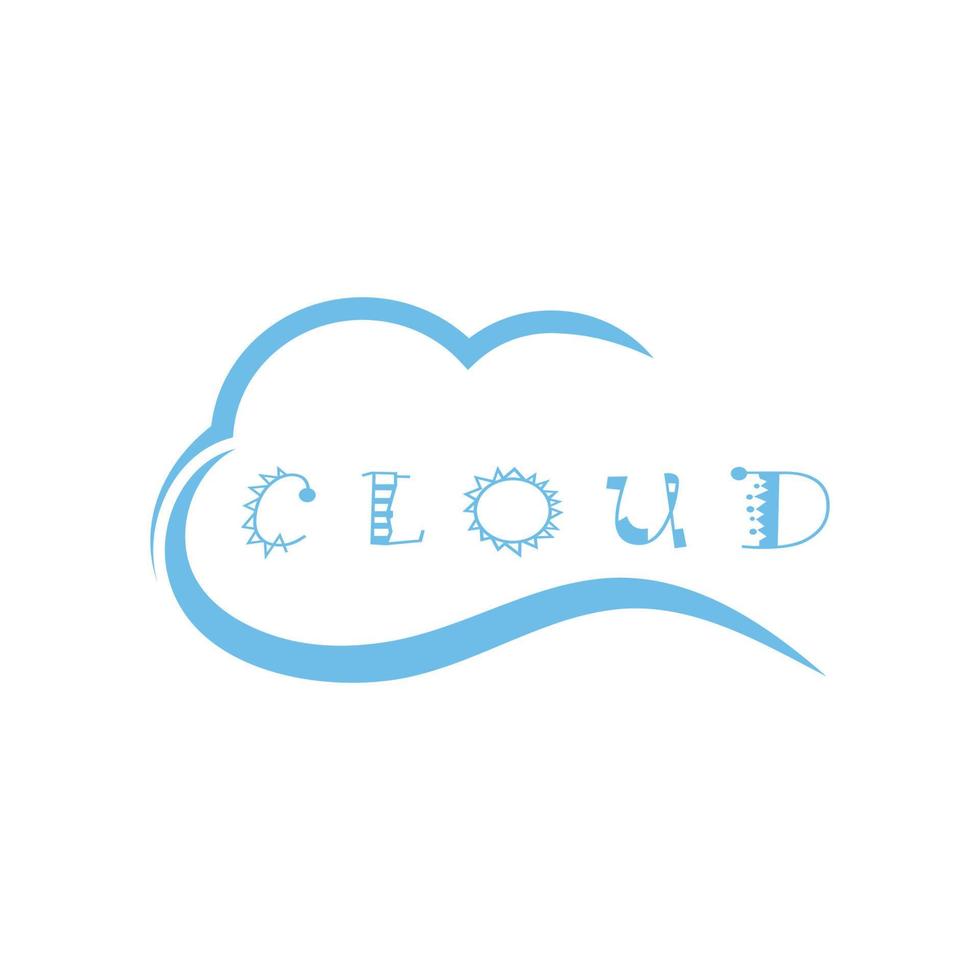 wolk illustratie logo vector vlak ontwerp