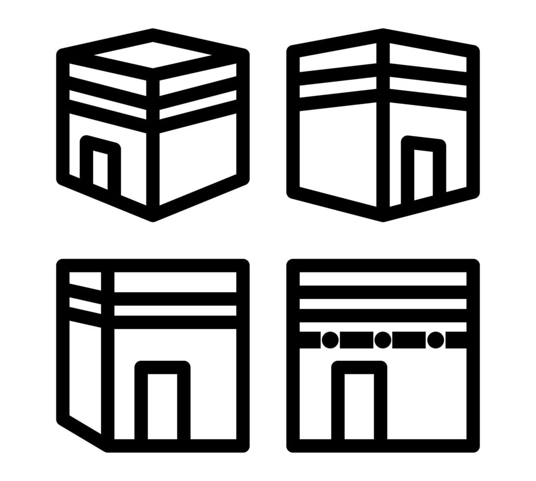 kaaba lijn pictogrammen set. dun lijn pictogrammen set. gemakkelijk vector pictogrammen eps10