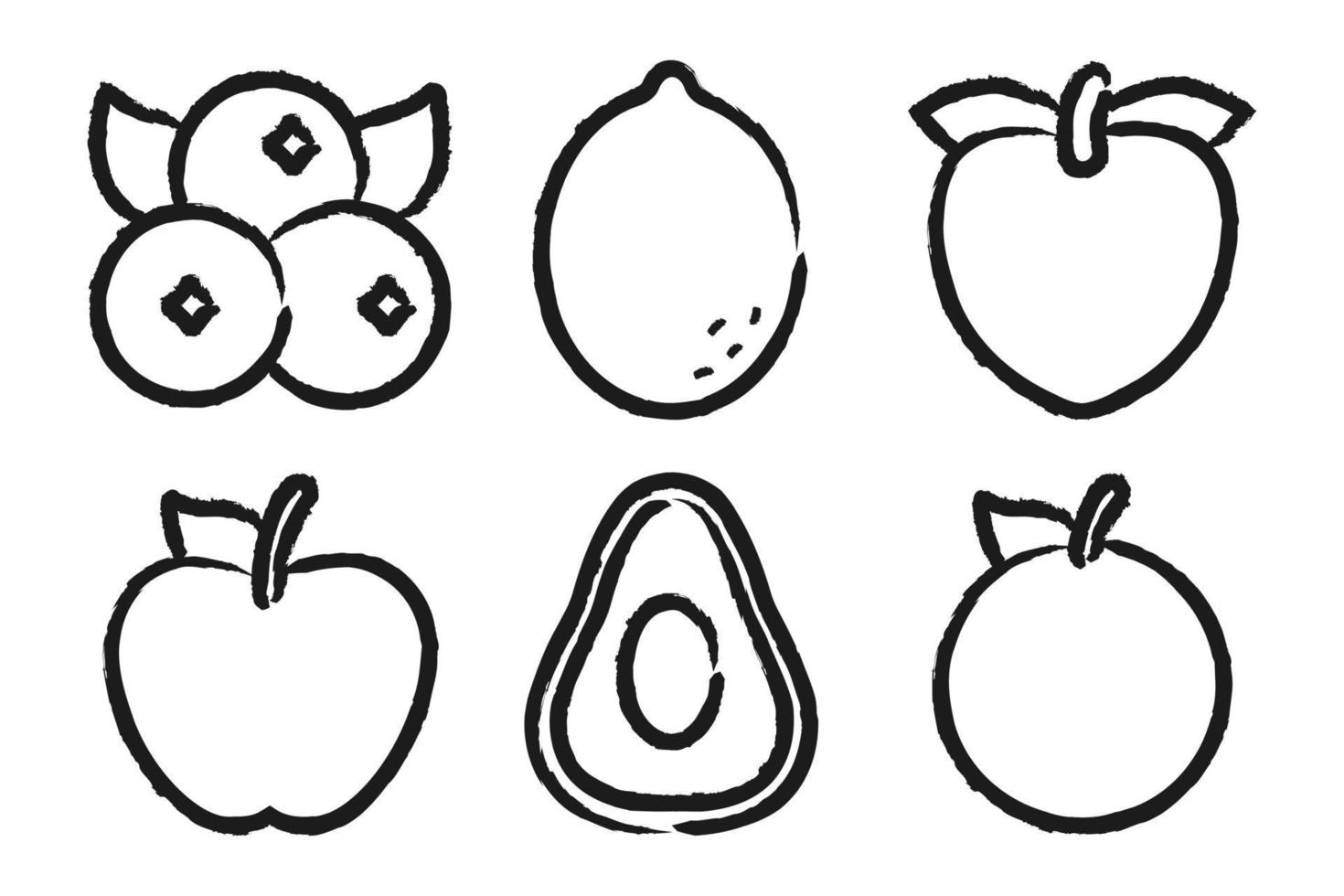 hand getekend fruit vector