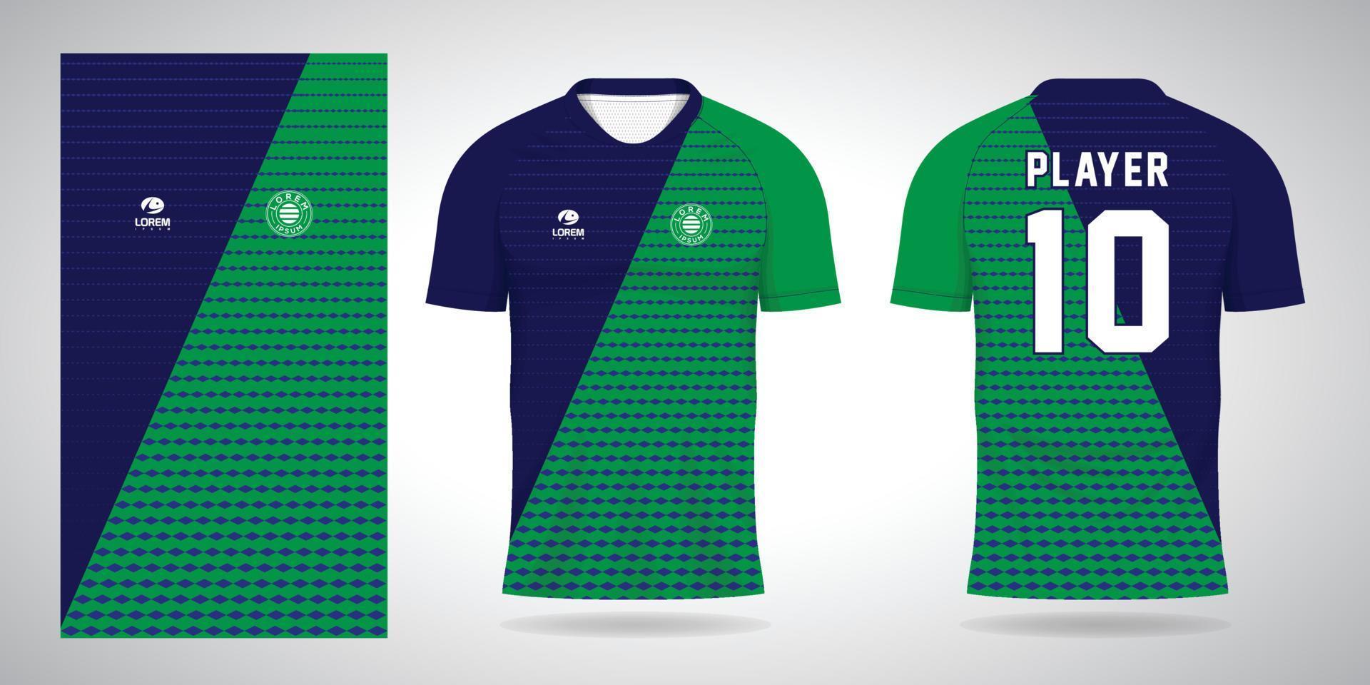 blauw groen Amerikaans voetbal Jersey sport ontwerp sjabloon vector