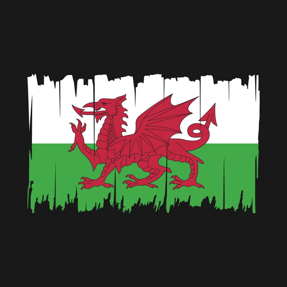 Wales vlag borstel vector illustratie