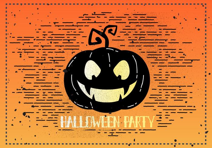 Gratis Vintage Halloween Pompoen Vectorillustratie vector