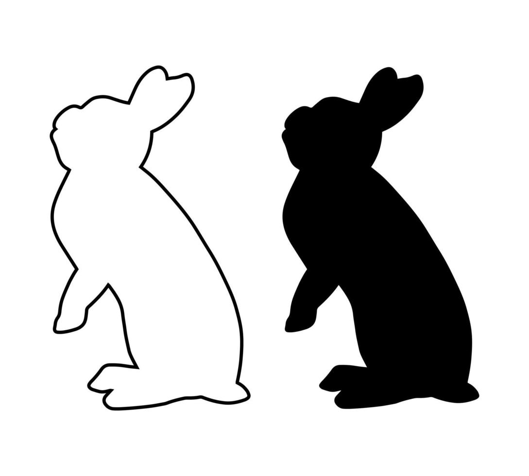 silhouetten van konijnen geïsoleerd Aan een wit achtergrond. zwart schets konijn icoon set. vector