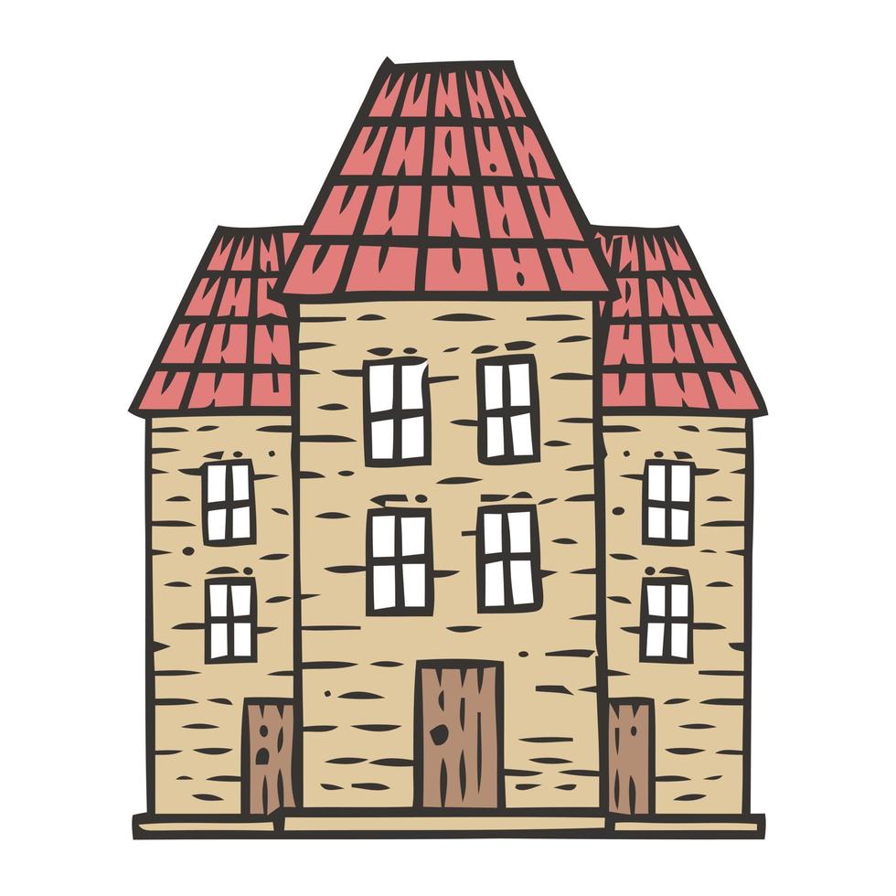 huis hand- getrokken tekening vector illustratie