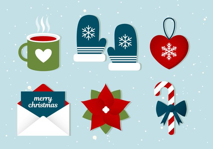 Gratis Flat Design Vector Winter Holiday Icons
