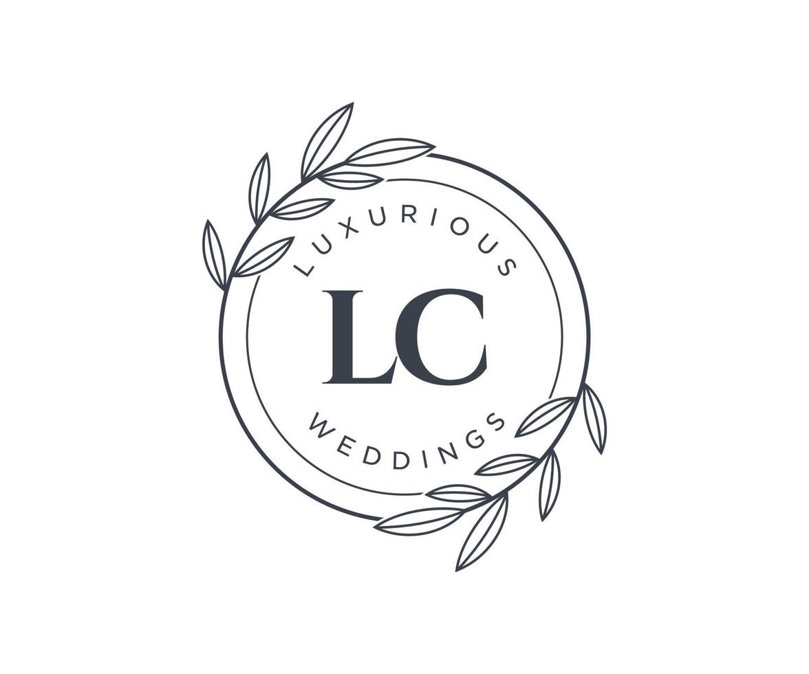 lc initialen brief bruiloft monogram logos sjabloon, hand- getrokken modern minimalistisch en bloemen Sjablonen voor uitnodiging kaarten, opslaan de datum, elegant identiteit. vector