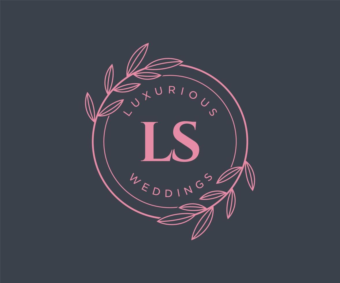 ls initialen brief bruiloft monogram logos sjabloon, hand- getrokken modern minimalistisch en bloemen Sjablonen voor uitnodiging kaarten, opslaan de datum, elegant identiteit. vector