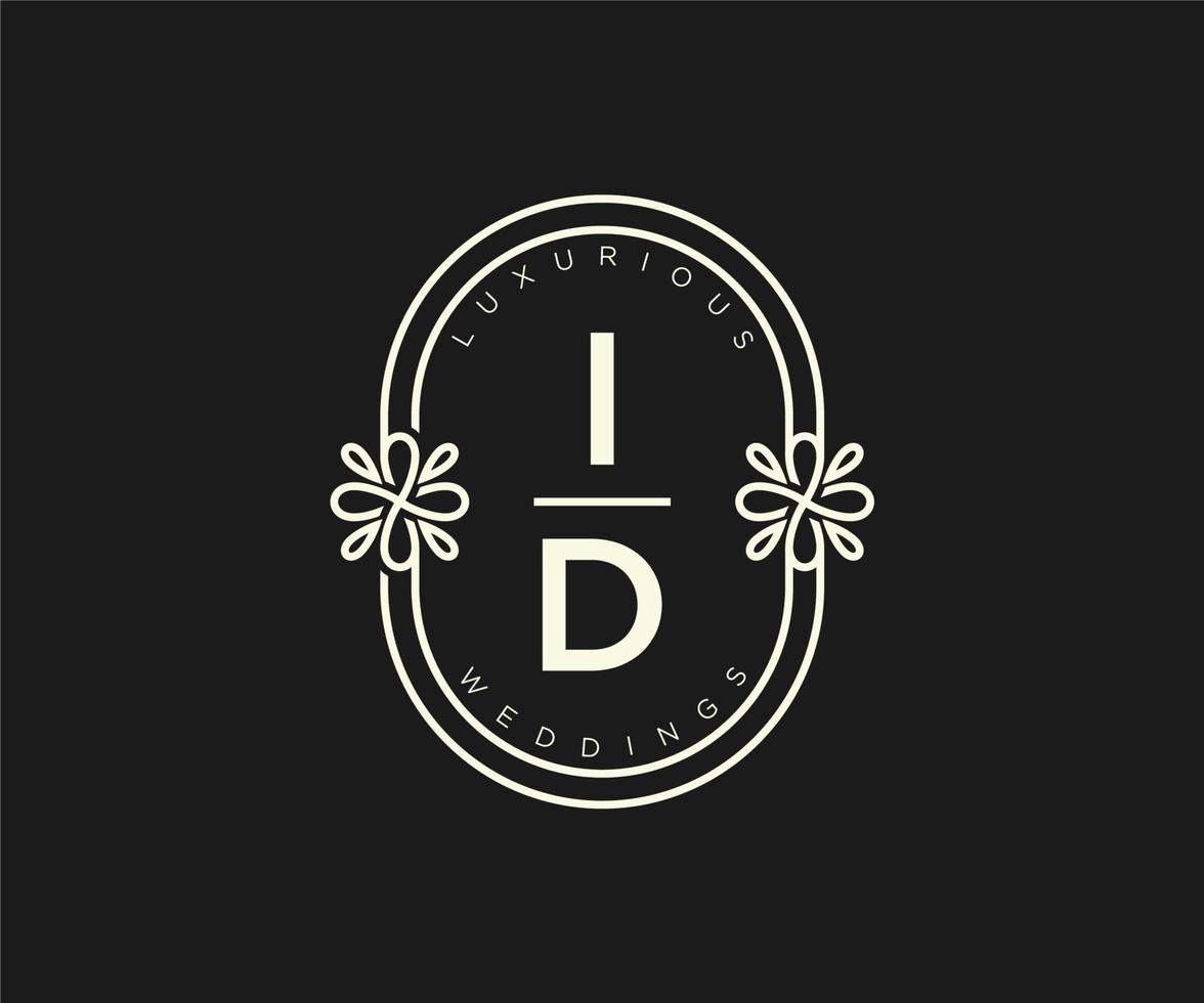 ID kaart initialen brief bruiloft monogram logos sjabloon, hand- getrokken modern minimalistisch en bloemen Sjablonen voor uitnodiging kaarten, opslaan de datum, elegant identiteit. vector