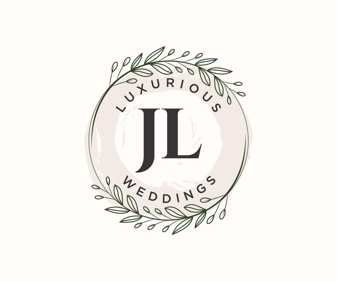 jl initialen brief bruiloft monogram logos sjabloon, hand- getrokken modern minimalistisch en bloemen Sjablonen voor uitnodiging kaarten, opslaan de datum, elegant identiteit. vector