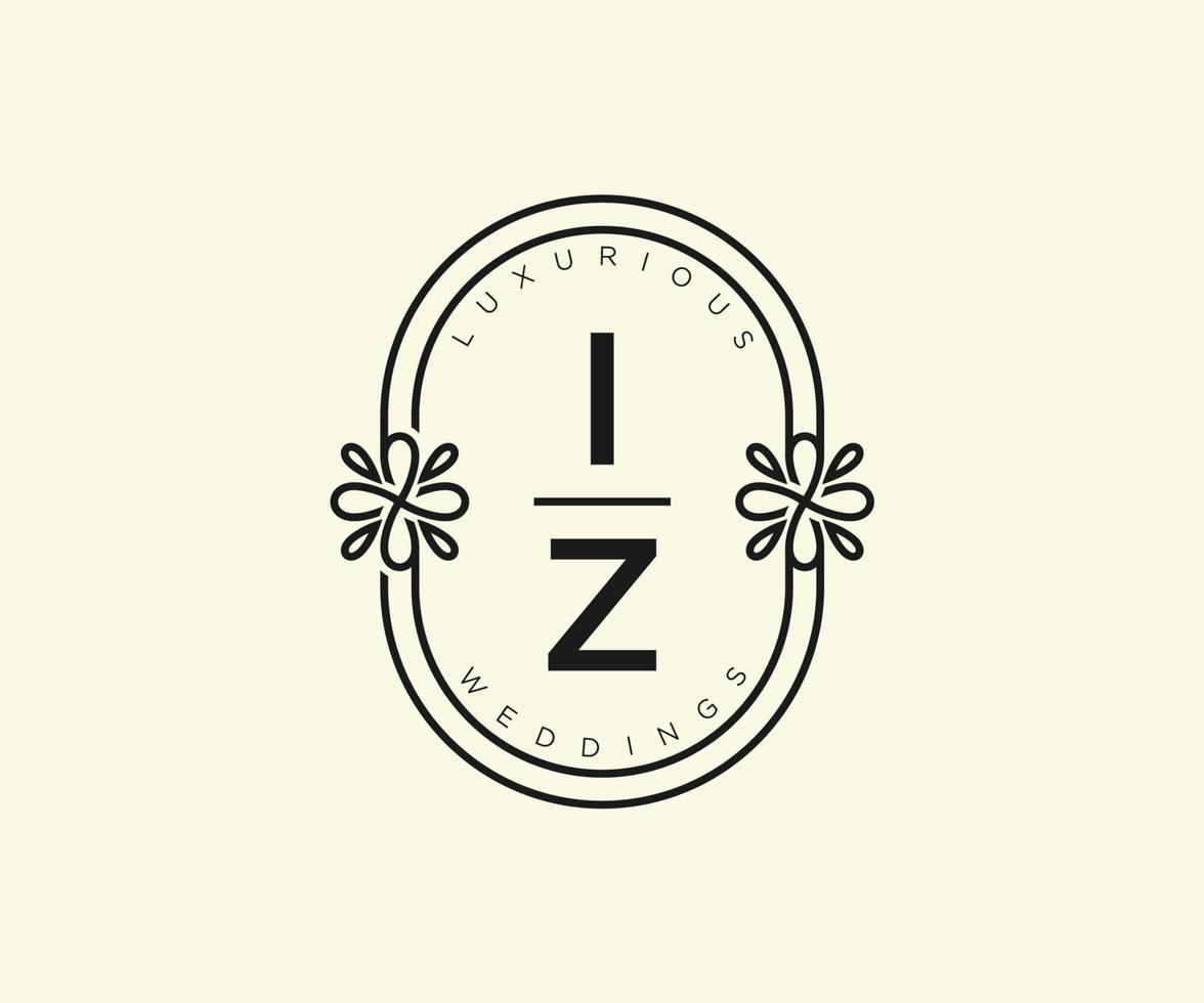 iz initialen brief bruiloft monogram logos sjabloon, hand- getrokken modern minimalistisch en bloemen Sjablonen voor uitnodiging kaarten, opslaan de datum, elegant identiteit. vector