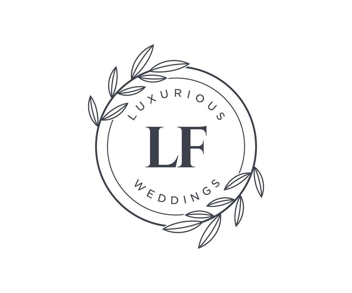 lf initialen brief bruiloft monogram logos sjabloon, hand- getrokken modern minimalistisch en bloemen Sjablonen voor uitnodiging kaarten, opslaan de datum, elegant identiteit. vector