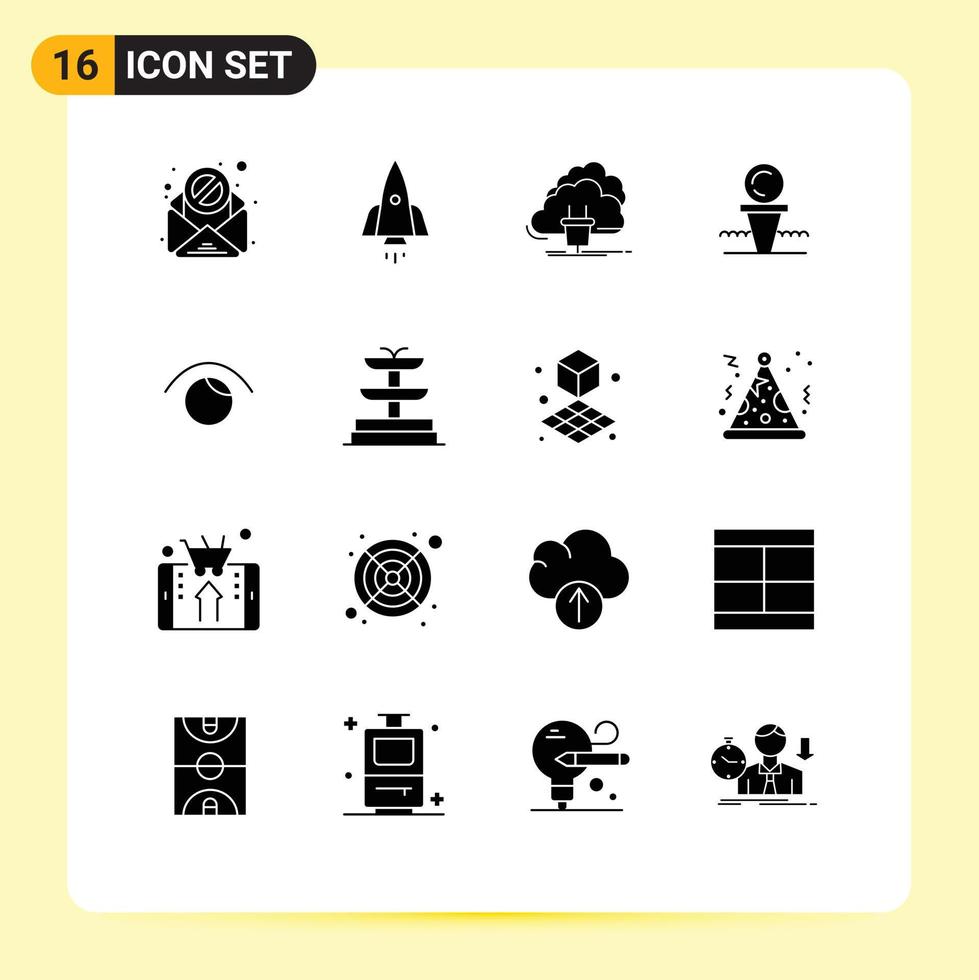 voorraad vector icoon pak van 16 lijn tekens en symbolen voor staan bal wolk rechtbank macht bewerkbare vector ontwerp elementen