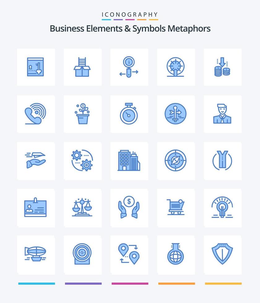 creatief bedrijf elementen en symbolen metaforen 25 blauw icoon pak zo net zo overdracht. schip. informatie. schip. wiel vector