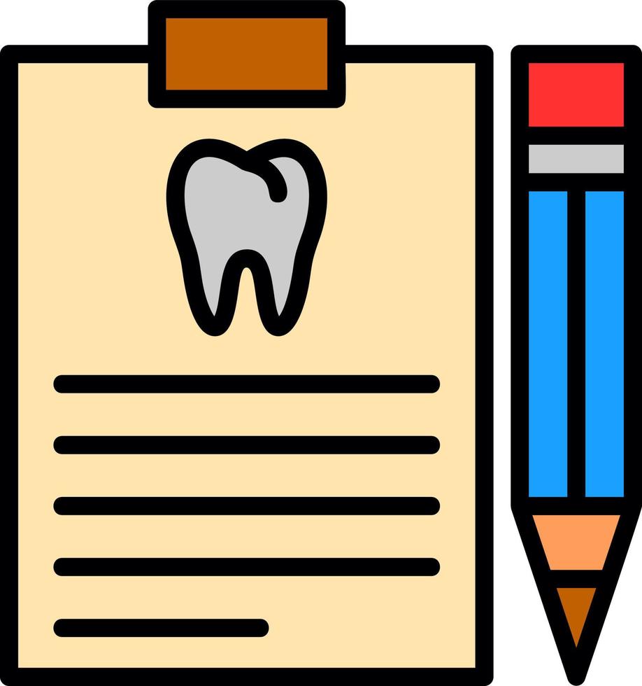 tandheelkundig verslag doen van vector icoon ontwerp