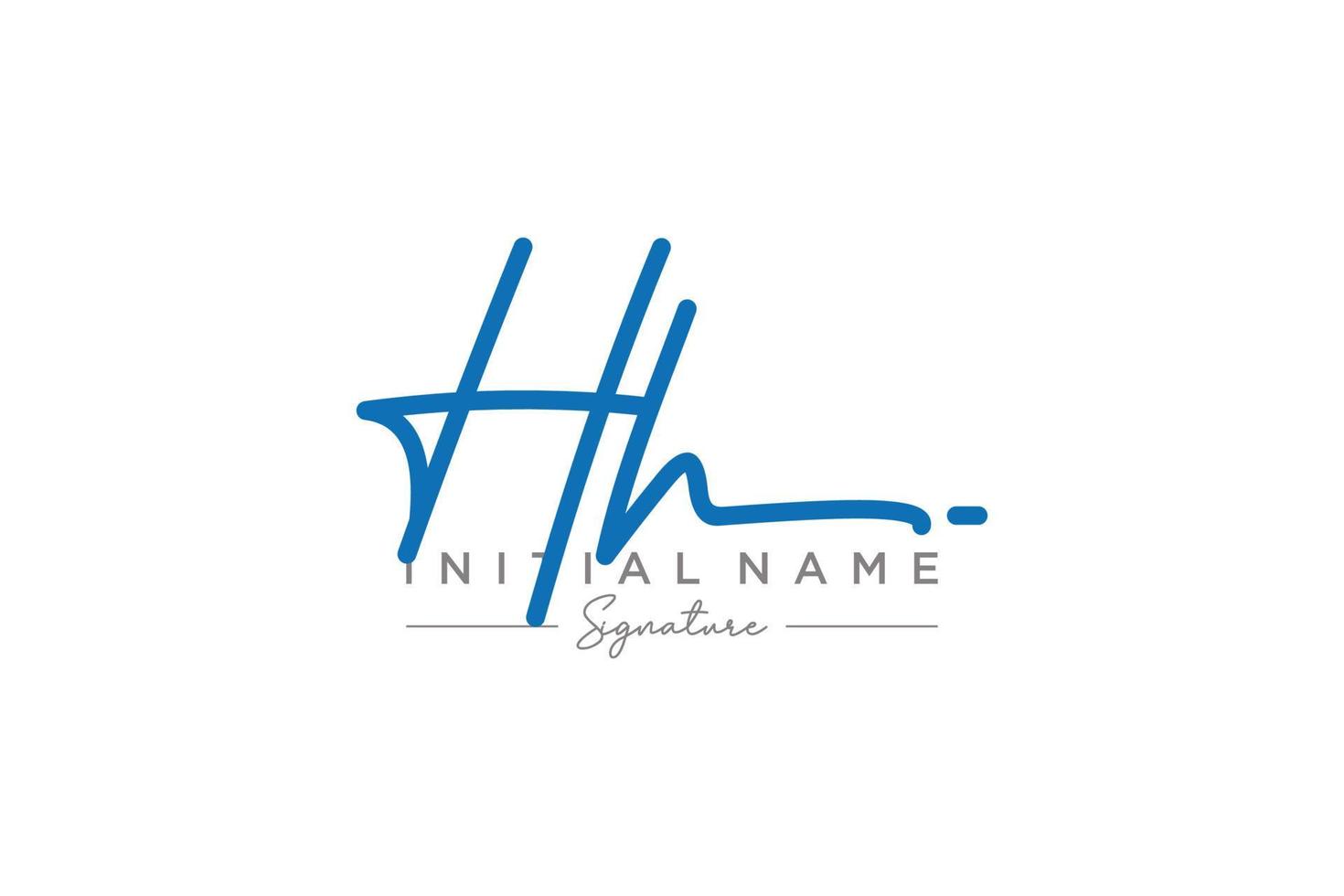 eerste hh handtekening logo sjabloon vector. hand- getrokken schoonschrift belettering vector illustratie.
