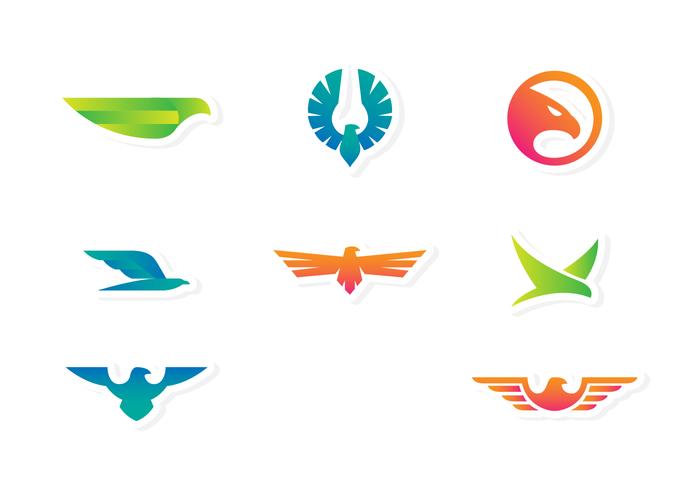 buzzard icon set vector