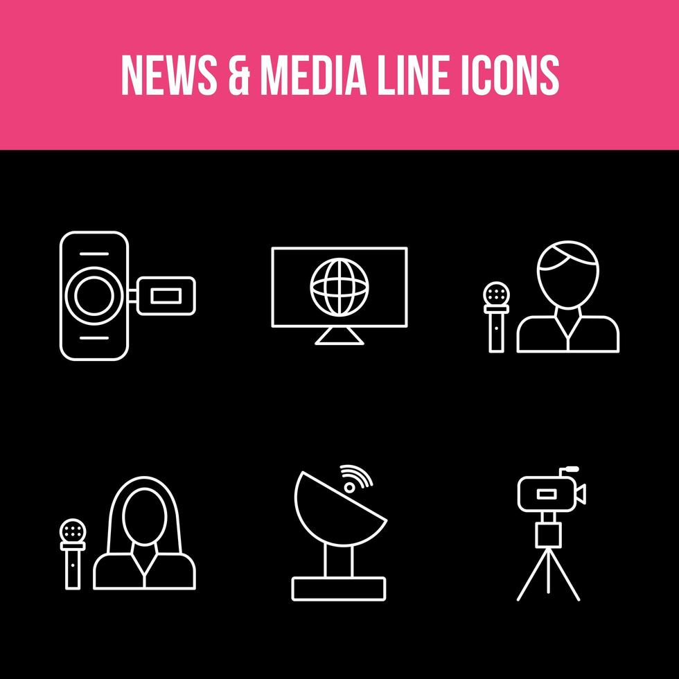 unieke nieuws- en media-app-set vector