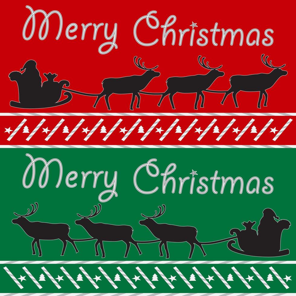 vrolijk kerstfeest Postkaart met santa en herten vector