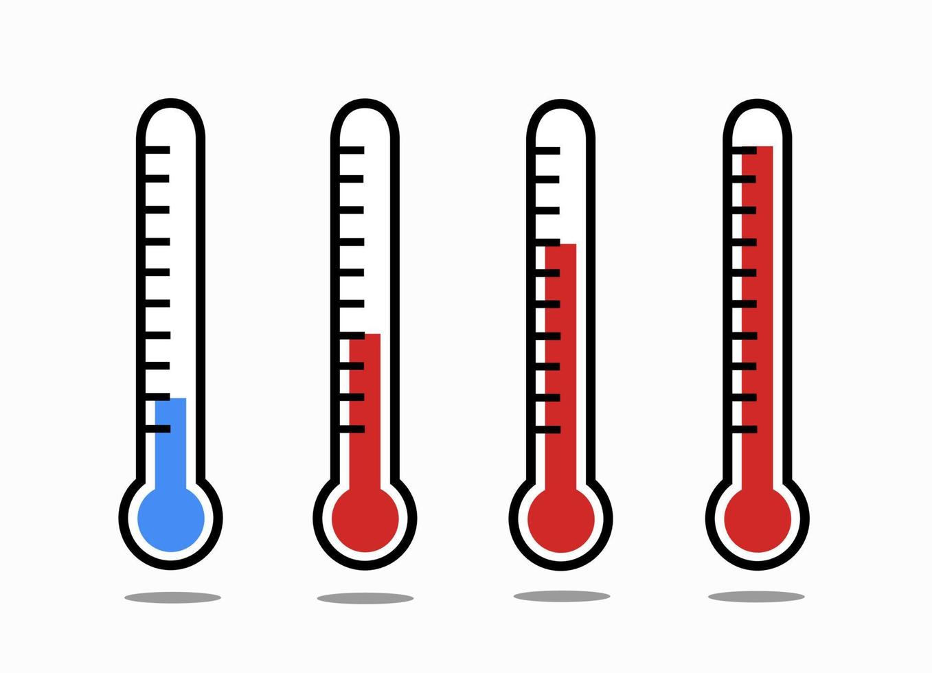 reeks van thermometers illustratie vector