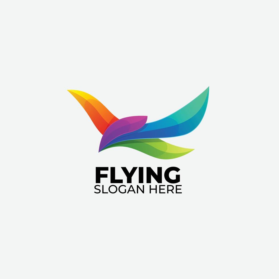 vliegend logo vector helling kleurrijk illustratie