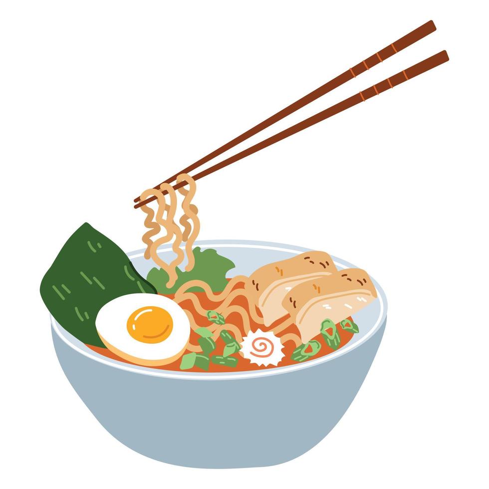 ramen noodle soep vector