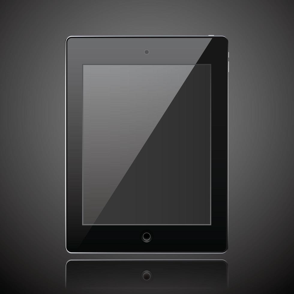 nieuwe realistische tablet moderne stijl donkere achtergrond vector