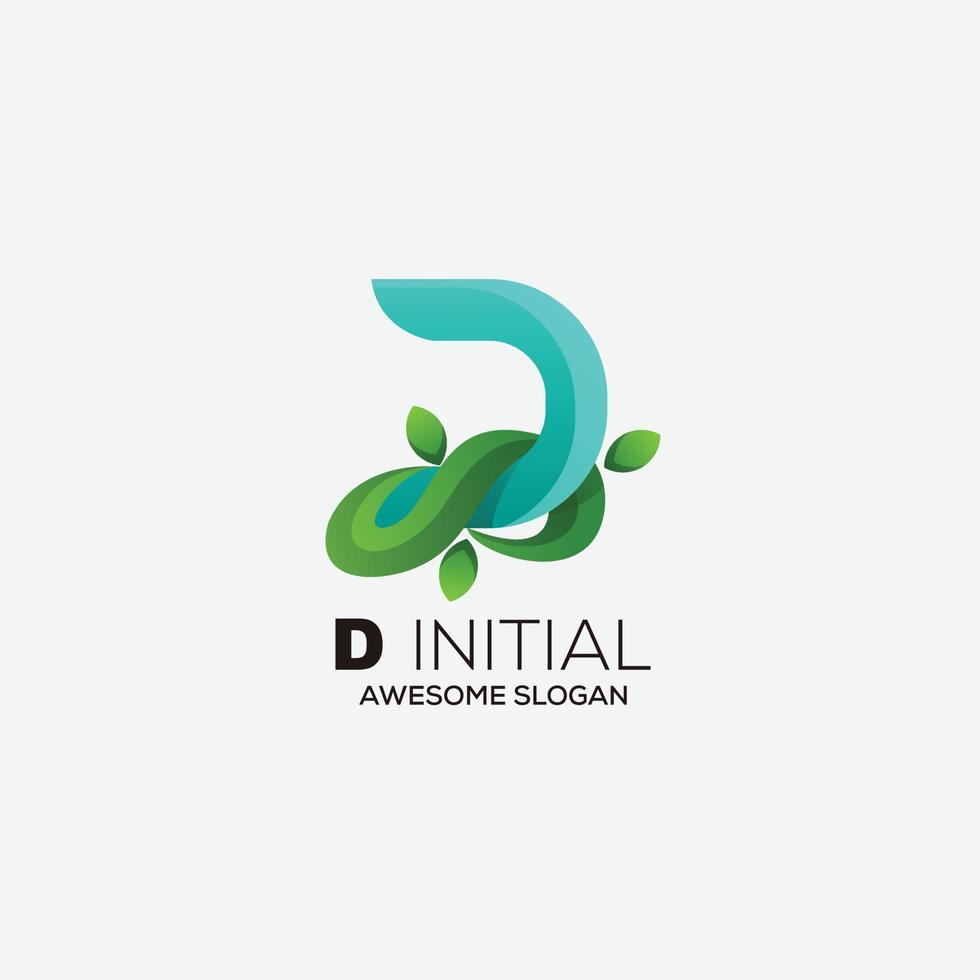 d eerste ontwerp logo helling kleur vector