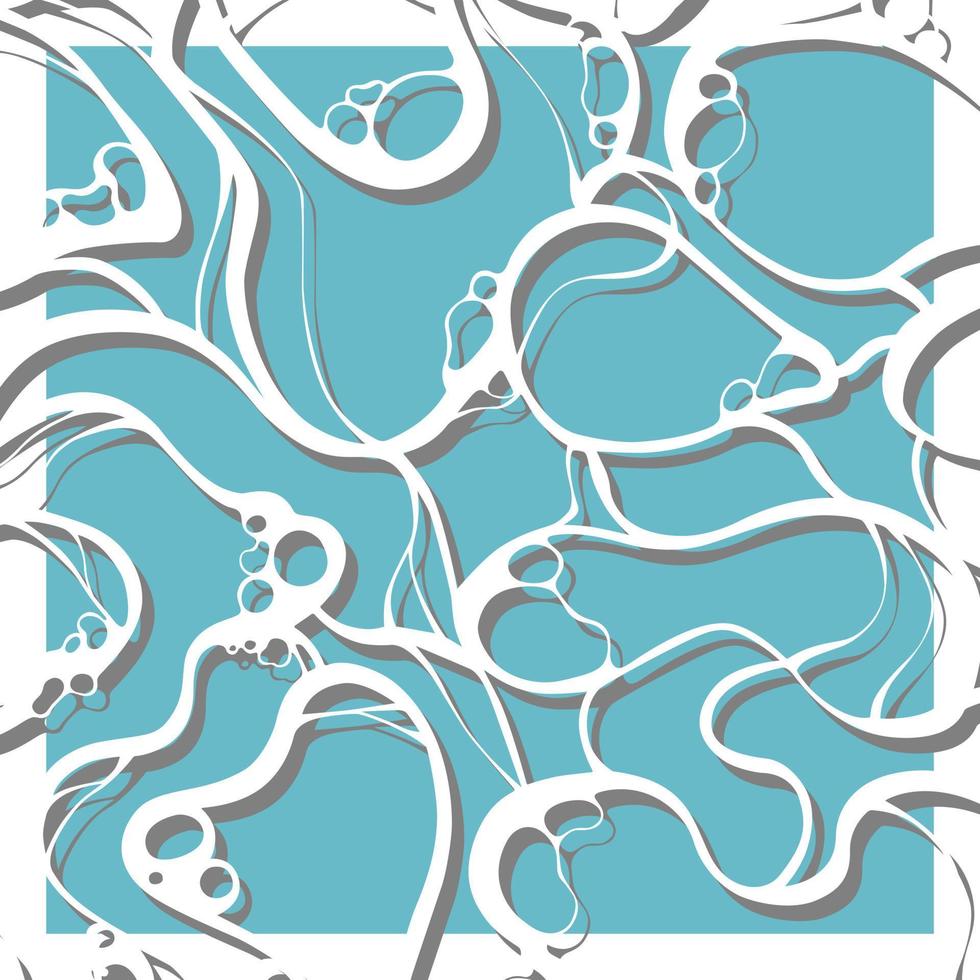 schijnen reflectie water textuur. abstract wit lijn vorm en grijs schaduw Aan blauw plein vector illustratie achtergrond voor decoratie of ieder ontwerp.