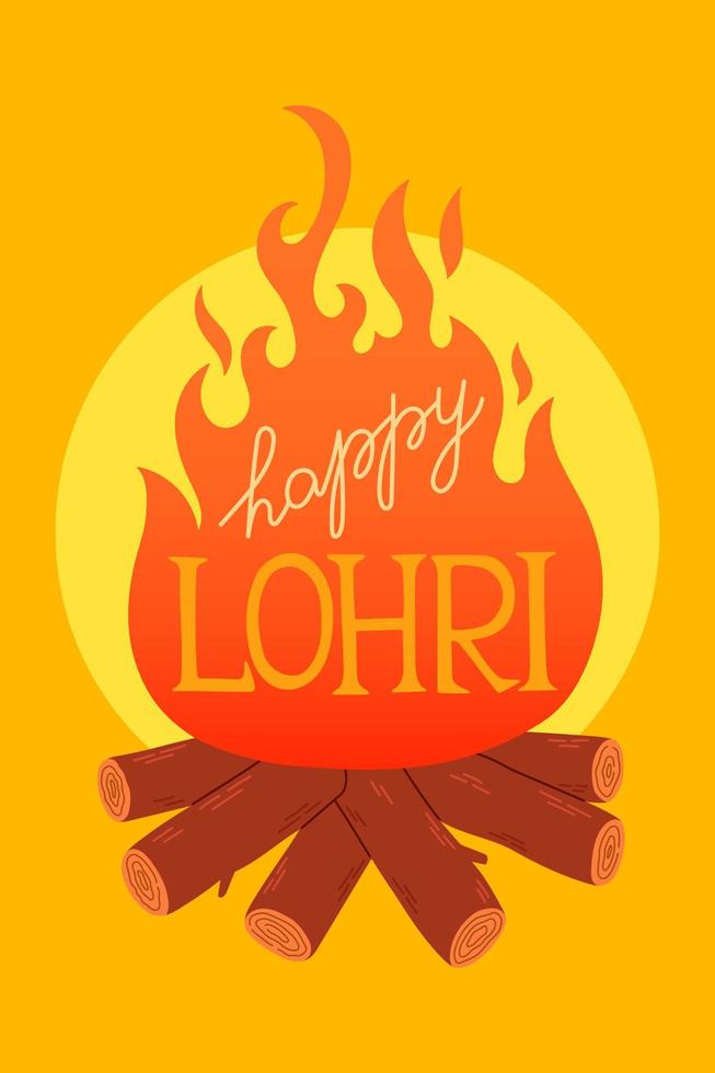 gelukkig lohri vakantie illustratie achtergrond voor Punjabi festival. vector illustratie