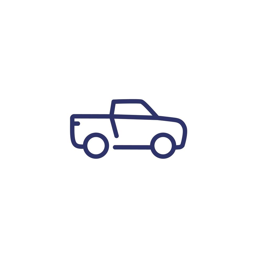 pick-up truck lijn pictogram op wit vector
