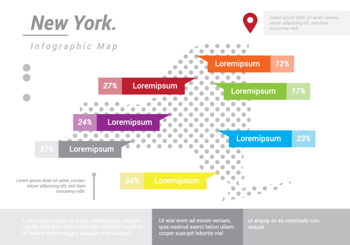 new york map infographic vector