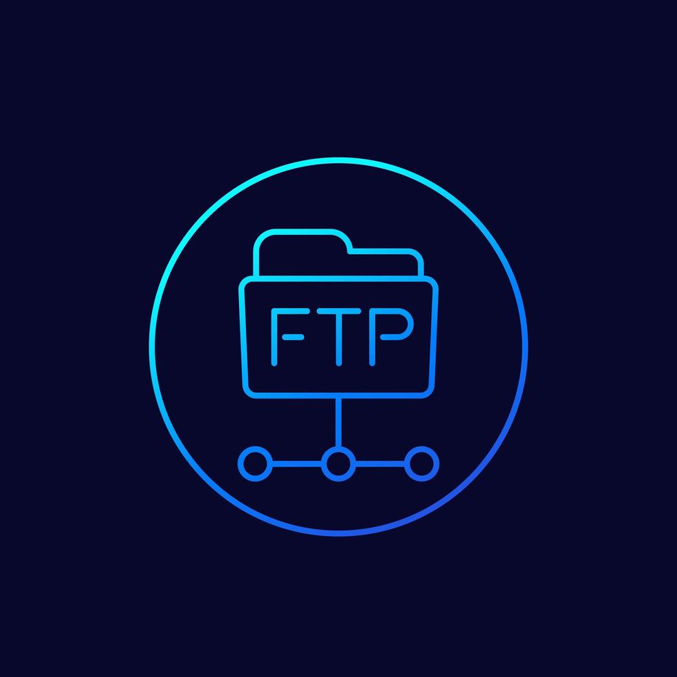 ftp map lijn pictogram vector