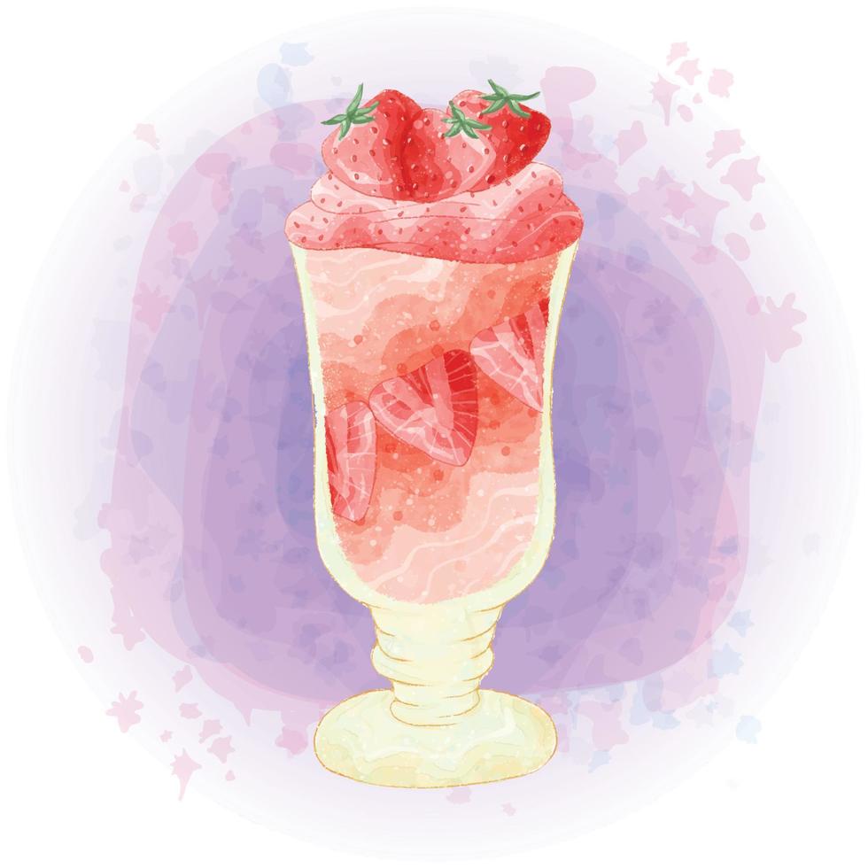 waterverf aardbei smoothie milkshake verkoudheid drankjes grafiek 08 vector