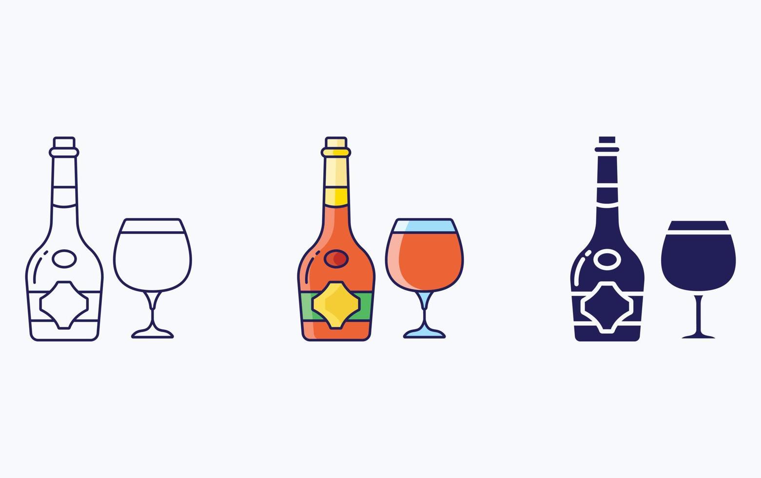 glas en fles illustratie icoon vector