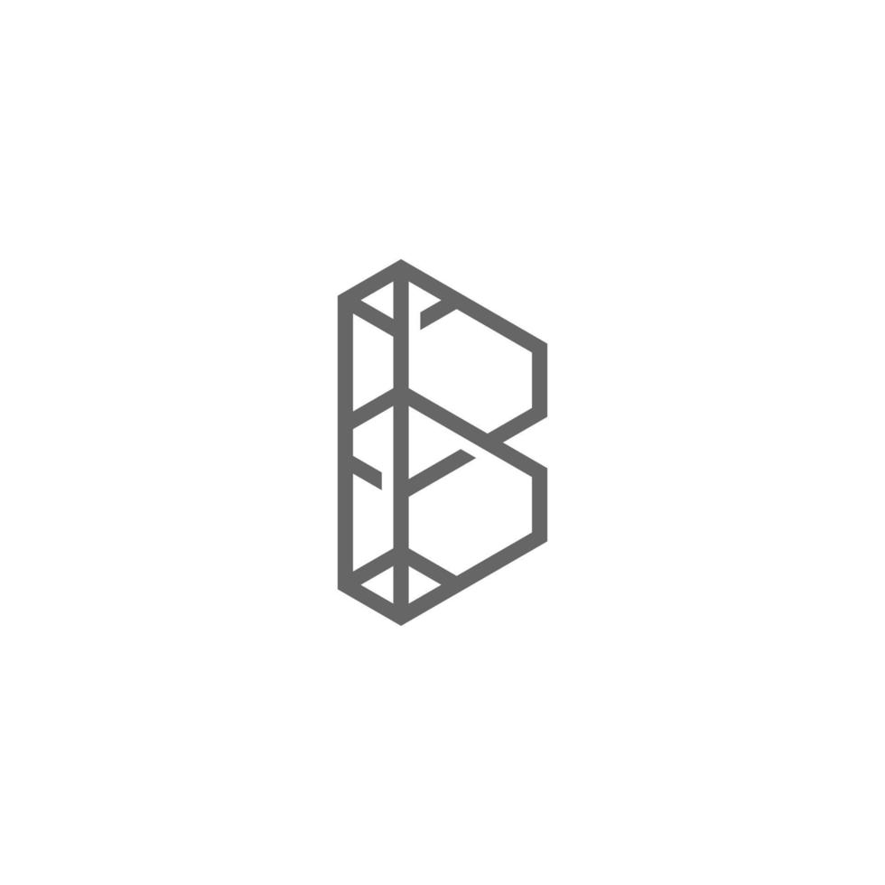 b brief bouw logo type icoon vector, logo voor architectuur met structuur lijn illustratie vector