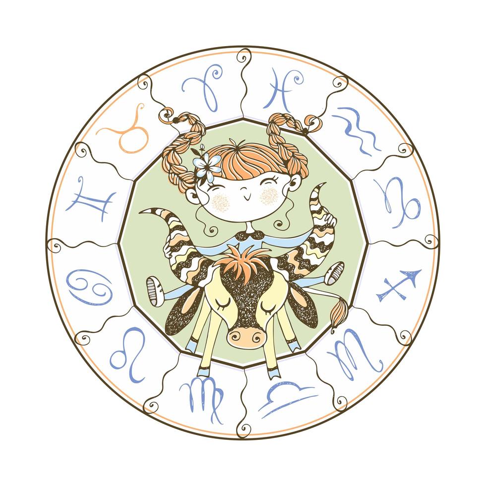 sterrenbeeld Stier. horoscoop voor kinderen vector