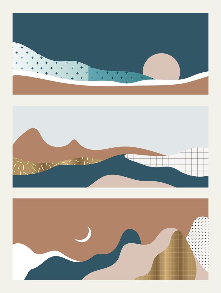 set van abstracte landschappen vector