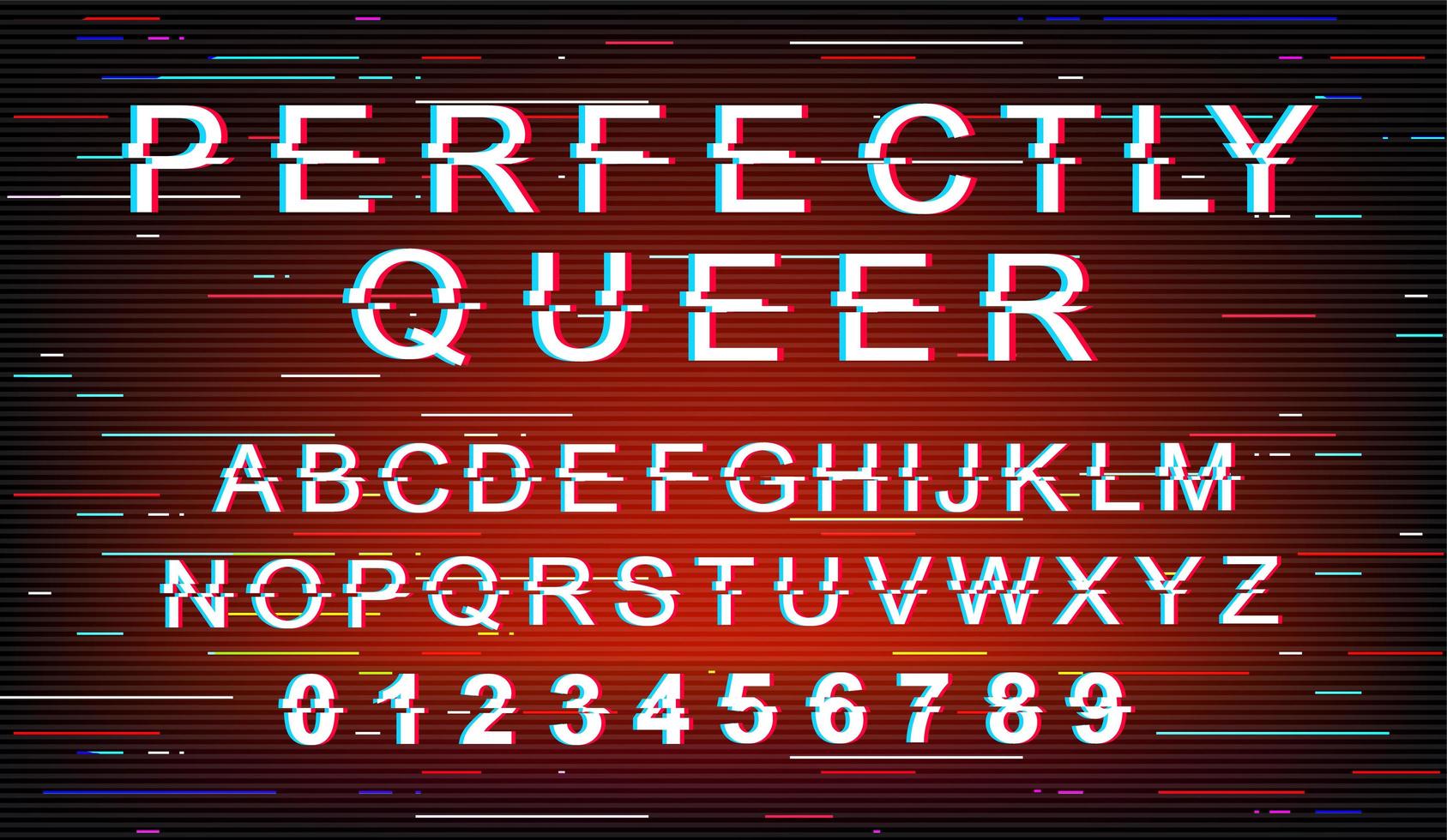 perfect glitchy lettertypesjabloon vector