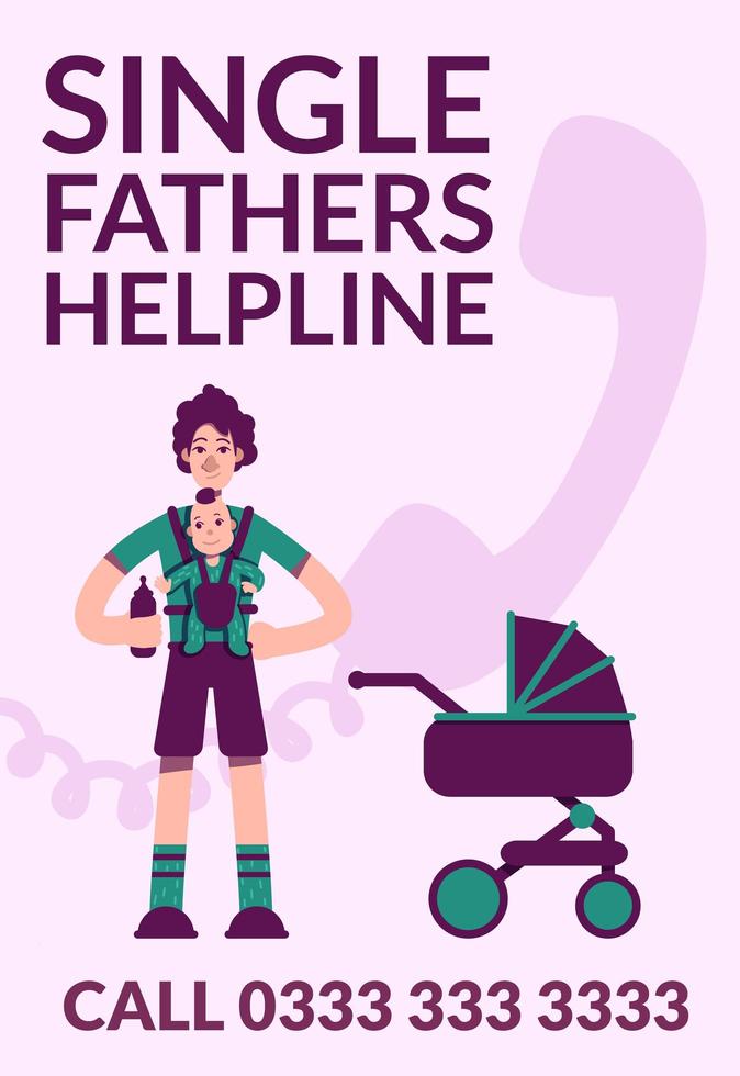 alleenstaande vaders hulplijn poster vector