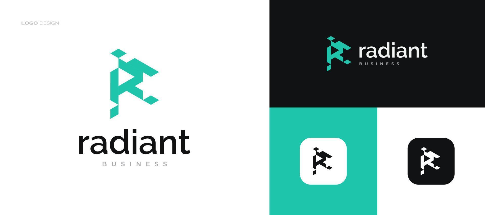 abstract en uniek eerste brief r logo ontwerp voor bedrijf en merk vector