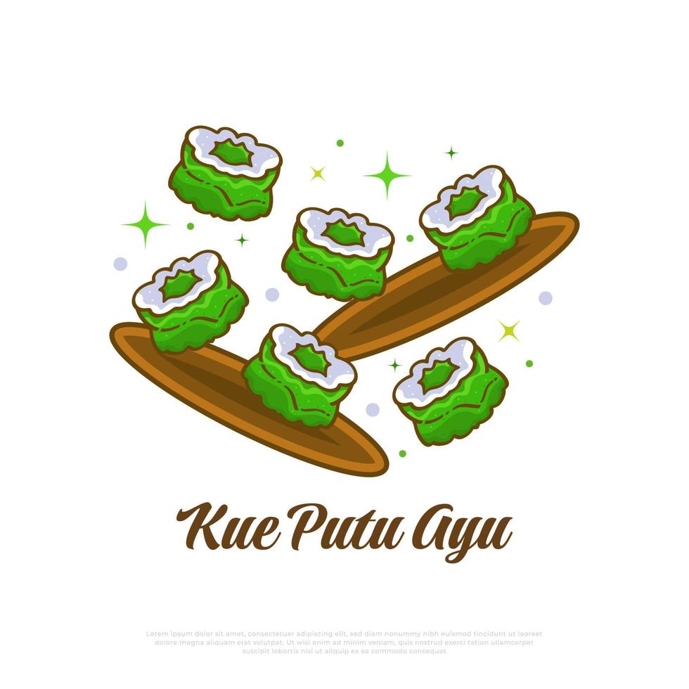 illustratie van kue putu ja, Indonesisch traditioneel taart. gestoomd taart vector