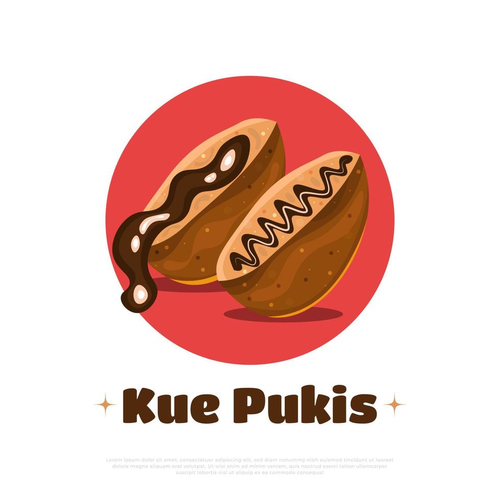 illustratie van kue puki's, Indonesisch traditioneel taart. kue pancong vector illustratie